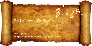 Zeitler Ábel névjegykártya